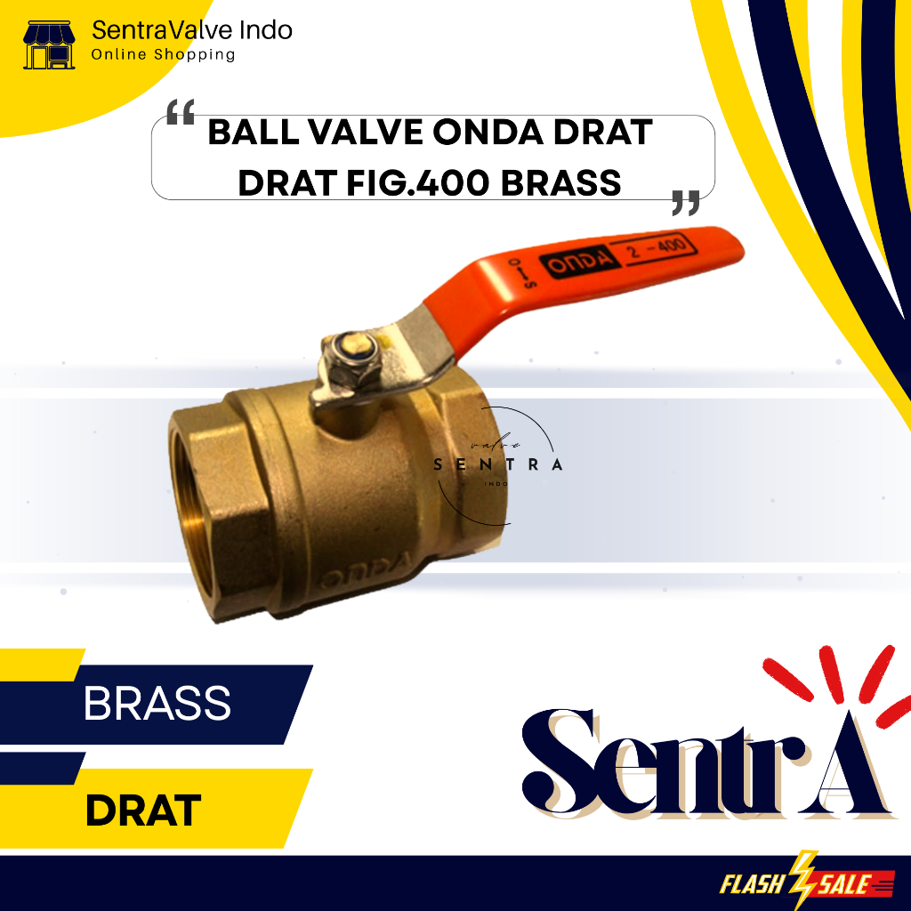 Ball Valve Kuningan 1/2" inch Onda / Stop Kran Onda Kuningan 1/2"Inch