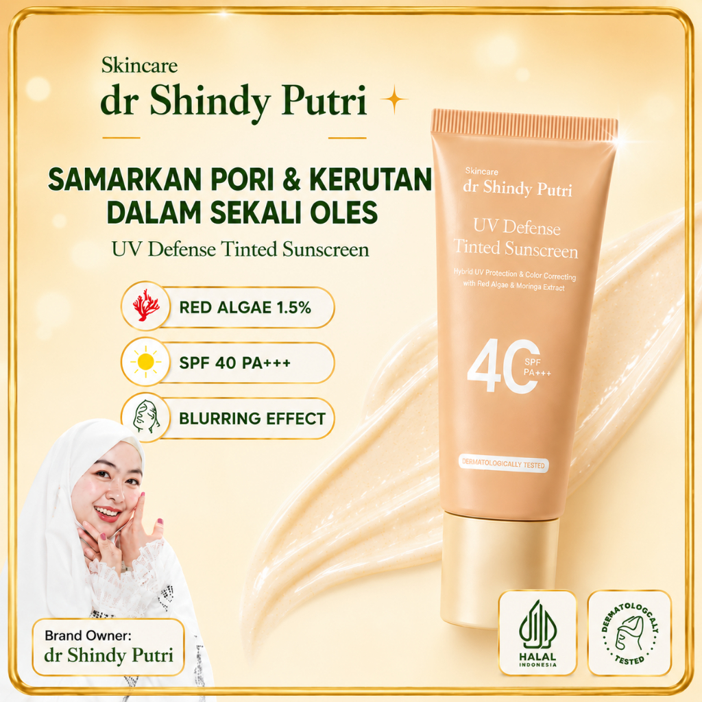 Amura UV Defense Tinted Sunscreen SPF 40 PA+++ - Dr Shindy Putri Official
