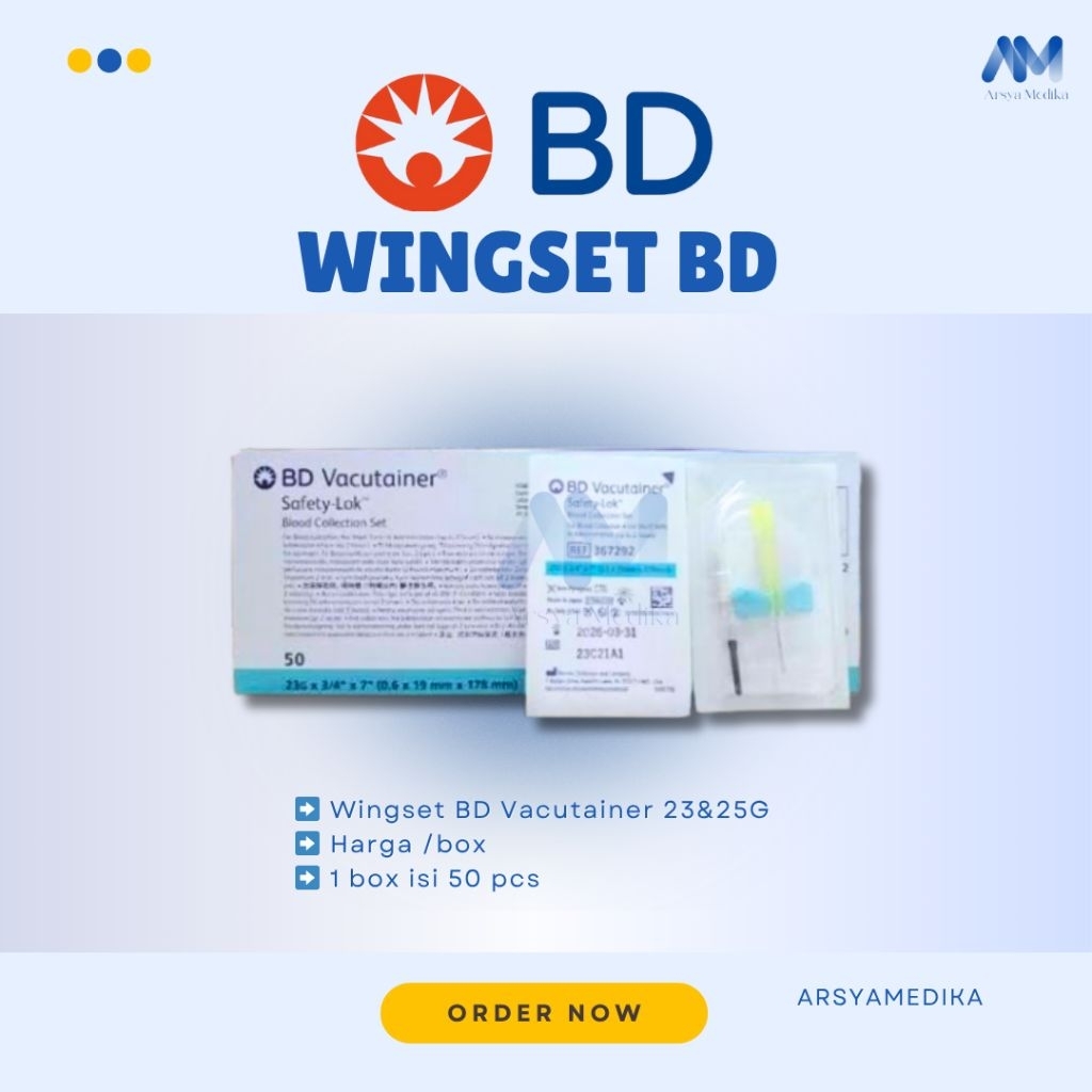 Wing set BD vacutainer BD 23G&25G harga/box