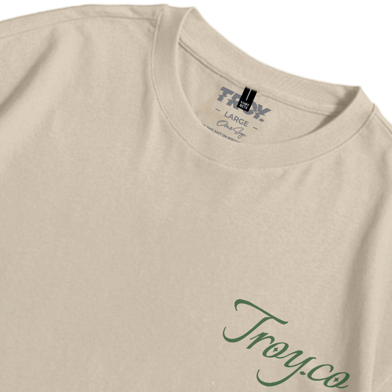 Troy Company Oversize Tshirt Beige Resistance - Kaos Oversize Pria Lengan Pendek Coklat Beige OVD 3289