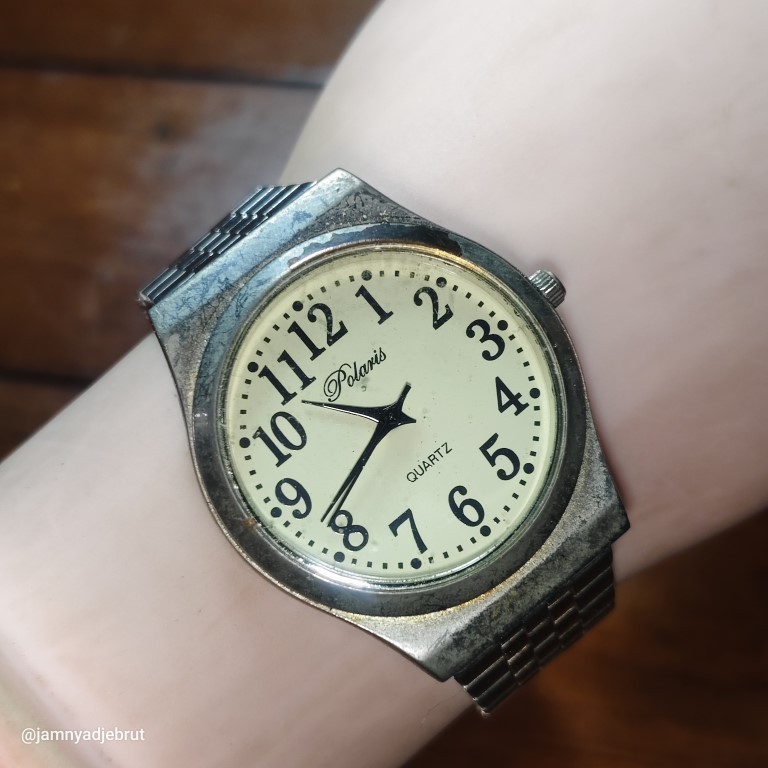 Jam Polaris Silver Beige Rantai Bekas