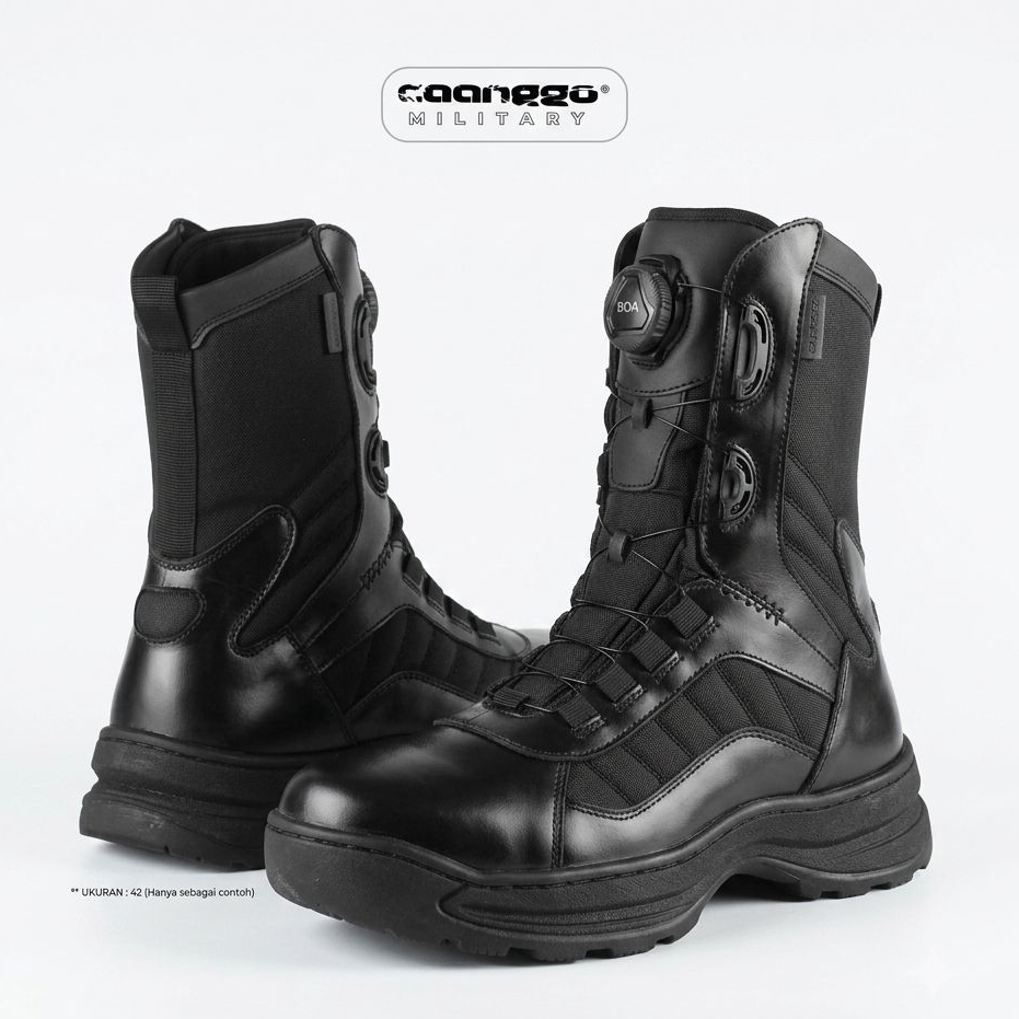 Caanggo - Sepatu PDL Tali Putar Bahan Kulit Sapi PDL TNI POLRI SECURITY Model Ninja Terbaru