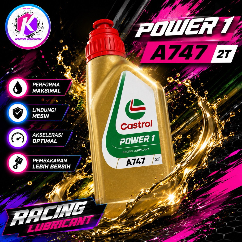 OLI SAMPING CASTROL A747 OLSAM OLI CASTROL A747 RACING SIRKUIT CAMPURAN BAHAN BAKAR 2TAK