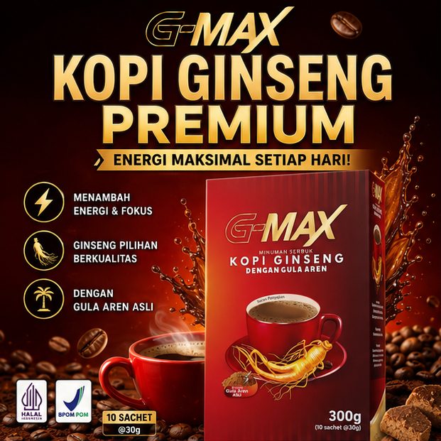 GMAX Kopi Dengan Gula Aren Minuman Instan Serbuk Kopi Energi