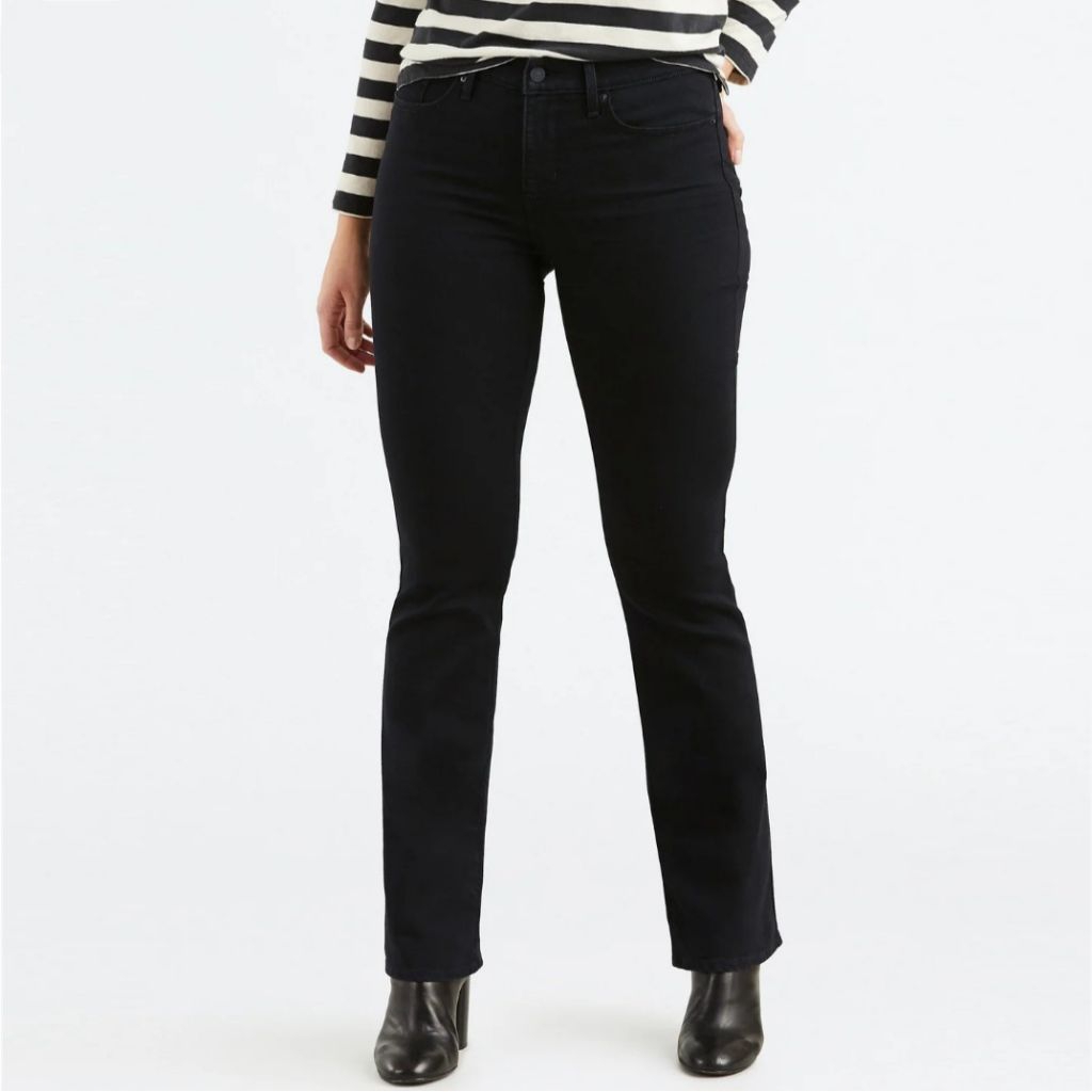PRELOVED LEVI'S WOMENS 315 SHAPING BOOTCUT JEANS BLACK ORIGINAL