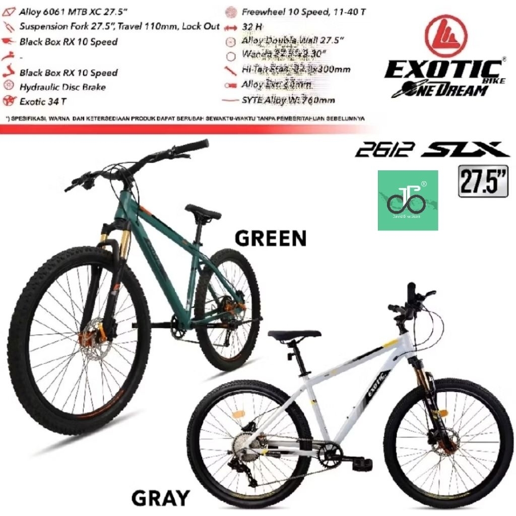 Sepeda MTB 27.5" Exotic 2612 SLX (10speed) TERBARU