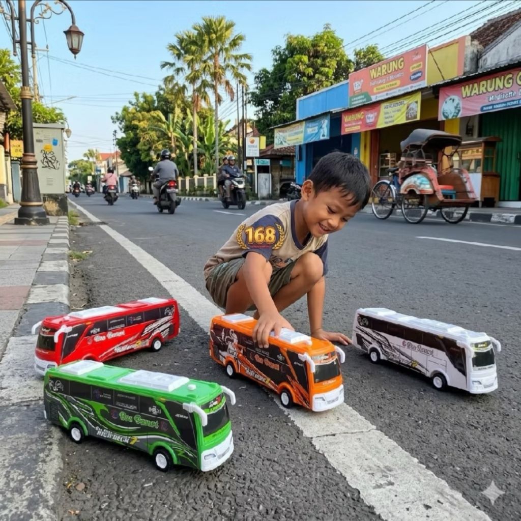 Mainan Bus Basuri Lampu Musik / Mainan Bus Telolet Basuri Lampu Dan Lagu