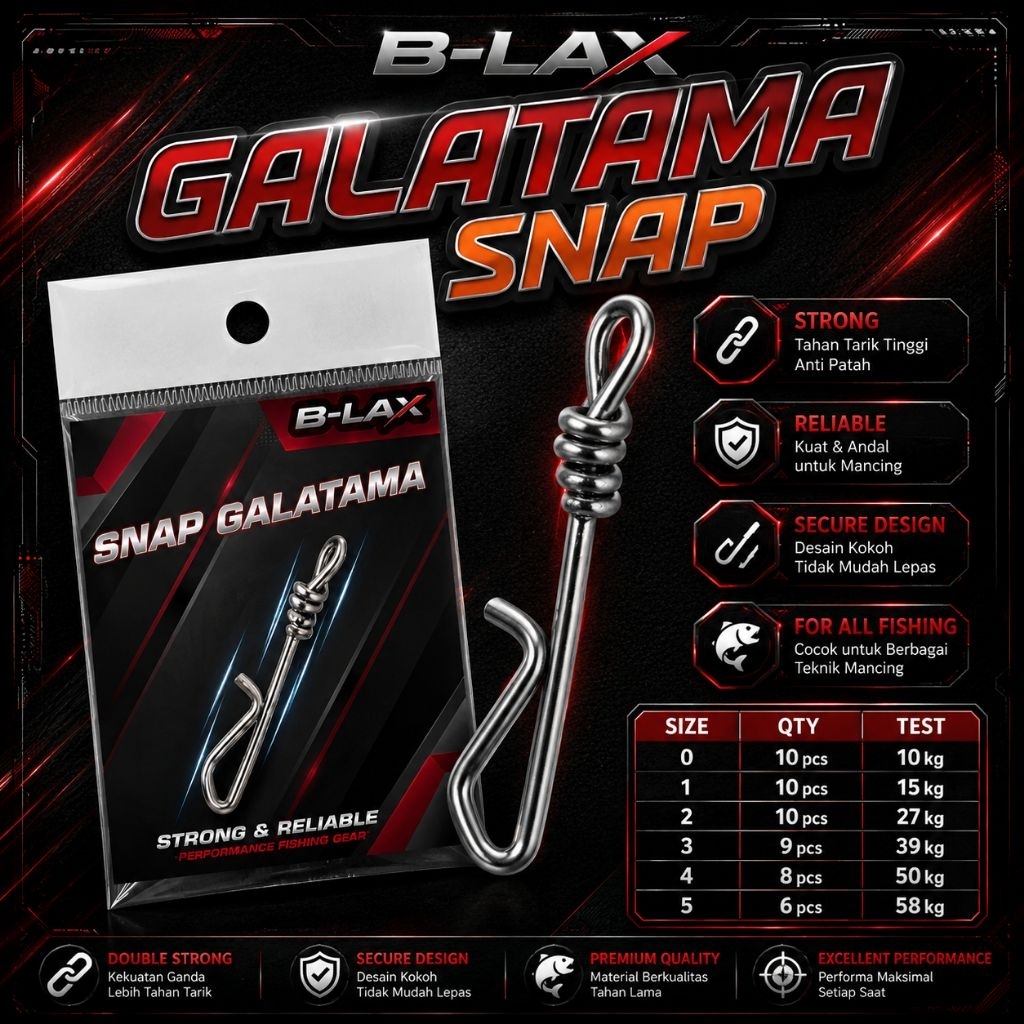 Snap Galatama Pancing Strong & Reliable - Peniti Pancing Stainless Super Kuat