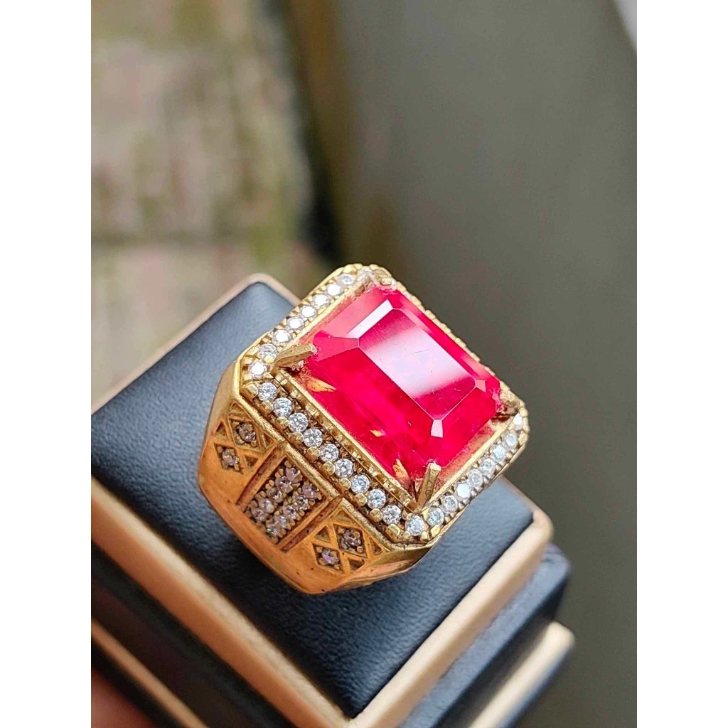 cincin perak batu ruby burma myanmar+ memo