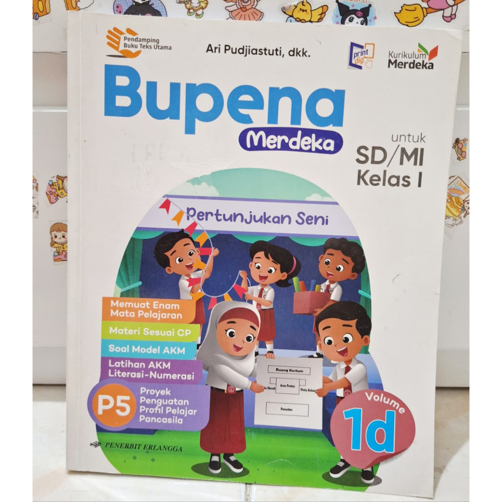 Buku Paket Merk Erlangga Bupena 1d- Kelas 1 SD - Preloved - Bekas