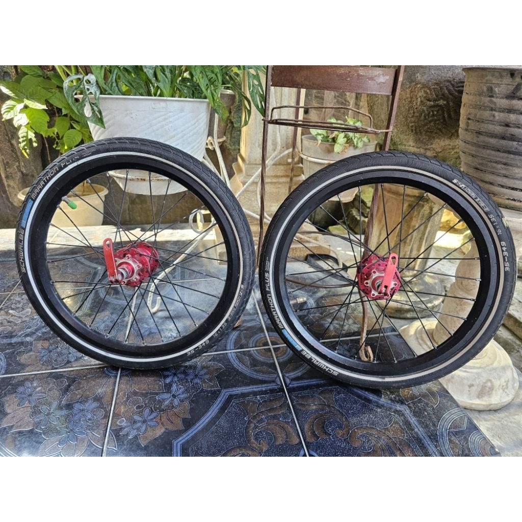 Wheelset Sepeda Lipat 16 349 16+ 16 Brompton DiscBrake Custom Bekas