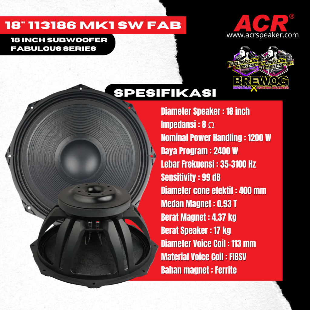 18inc 113186 MK1 SW FAB ACR ORIGINAL PRODUK BREWOG SINAR BAJA