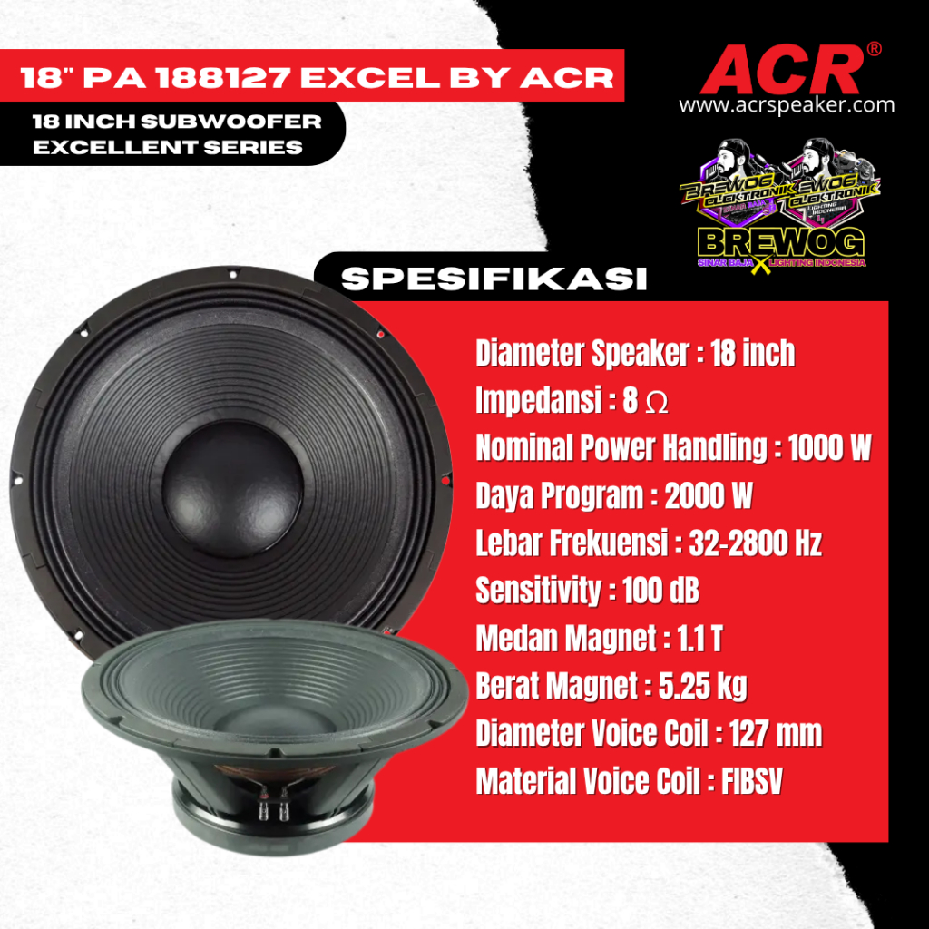 18inc PA-188127 EXCEL BY ACR ORIGINAL PRODUK BREWOG SINAR BAJA
