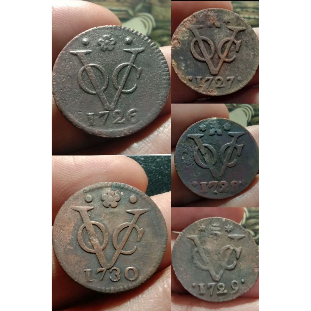 koleksi koin kuno voc sepaket 1726 1727 1728 1729 1730