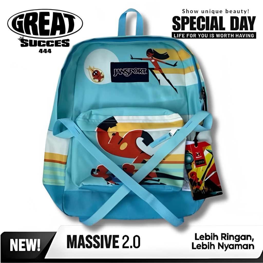 GREATSUCCES - TAS JANSPORT DISNEY INCREDIBLE2 TOSCA ORIGINAL - TAS JANSPORT FULL TAG - TAS JS INCRED