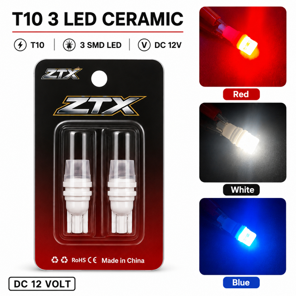 Lampu Led sein senja T10 3 SMD Ceramic Bahan  Anti Panas Senja Crystal Motor Mobil