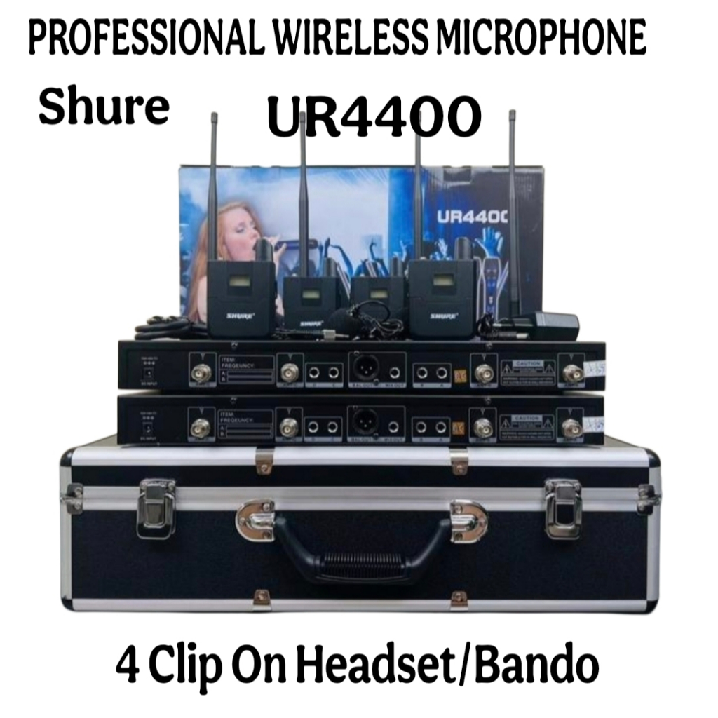 Mic wireless UR4400 UR 4400 Clip On ( 4 Bh Mic clip on / Headset ) / UR4400 4 Clip On
