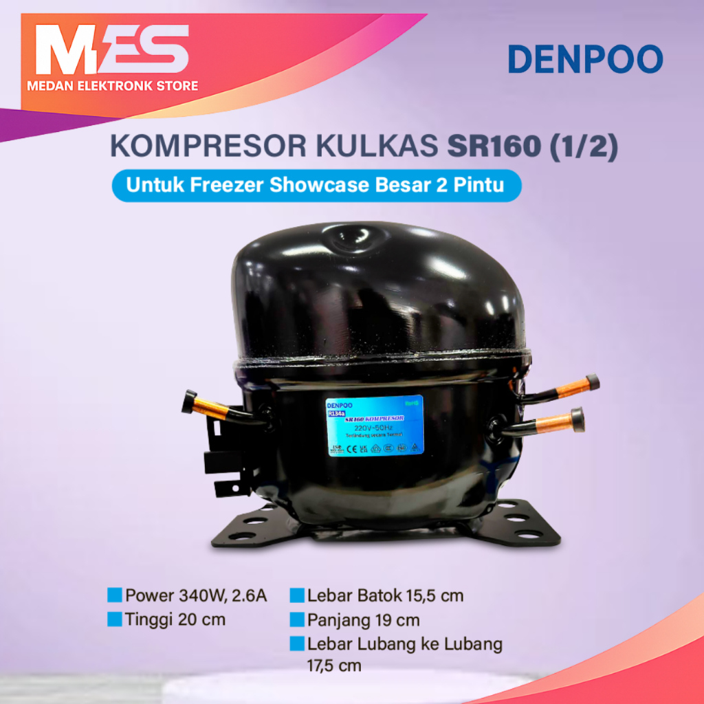 Kompresor Kulkas 1/2 PK & 1/5 1/6 1/4 1/3 PK/HP Denpoo