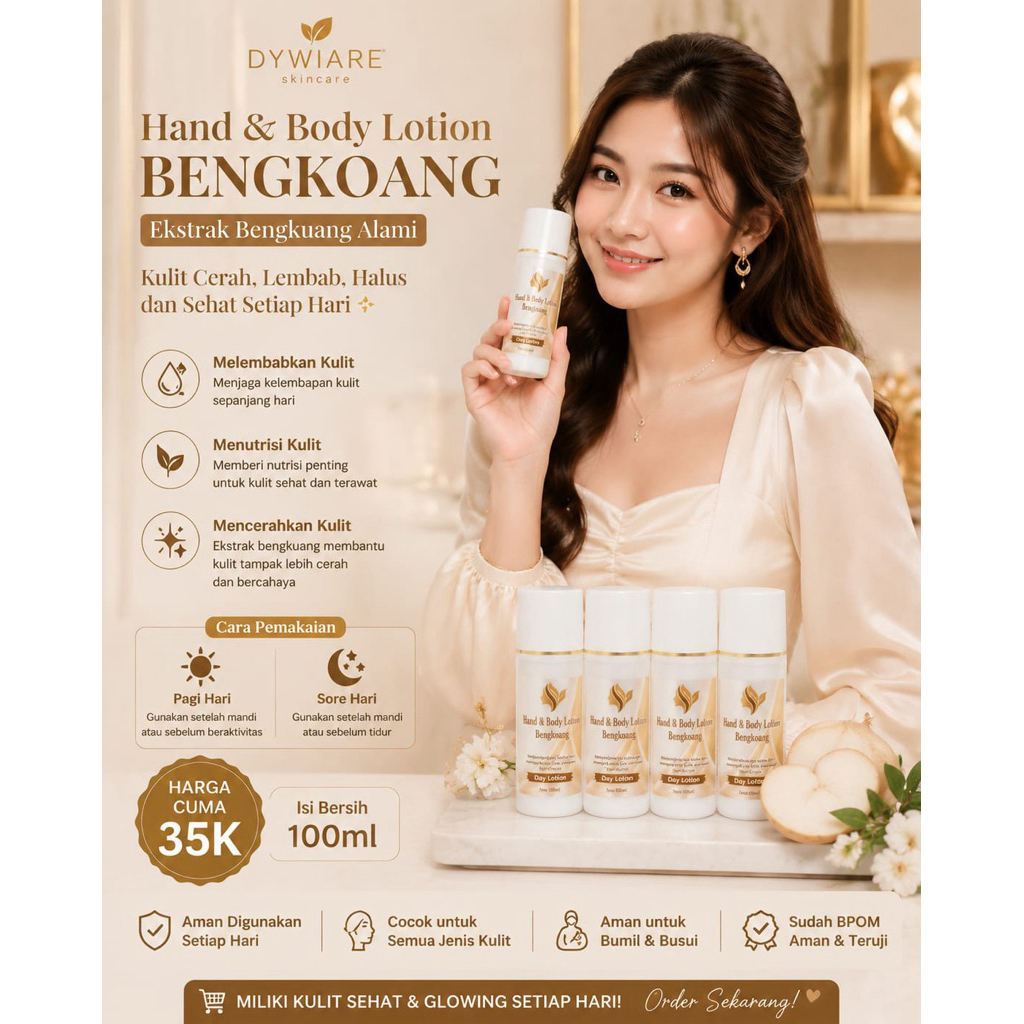 Handbody Bengkuang Melembabkan kulit kering kusam kasar 100ml