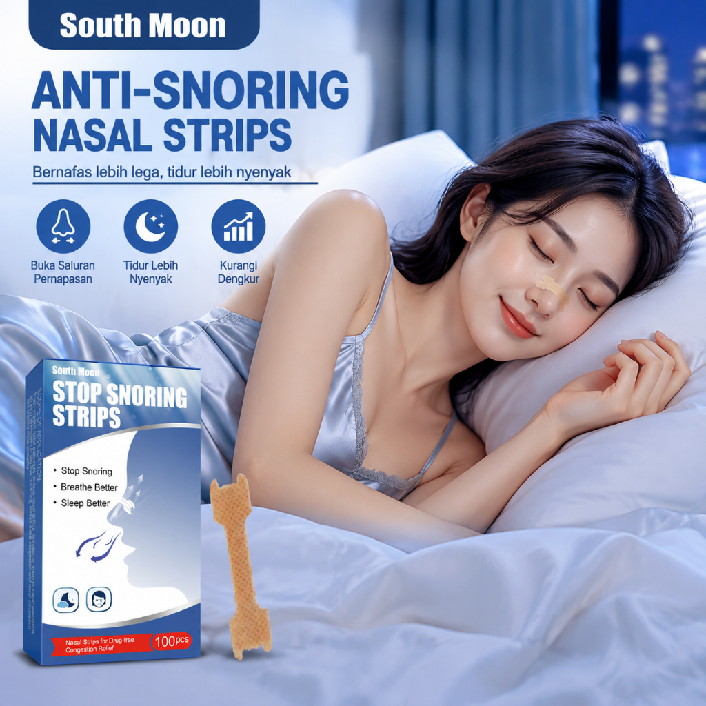 South Moon nasal strip 100Pcs nasal strips untuk hidung tersumbat nasal strip anti dengkur Anti Snor