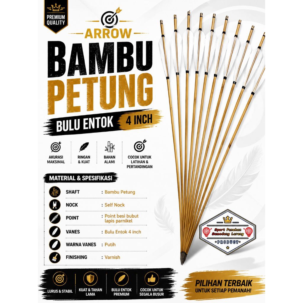 Arrow Bambu Petung Bulu Entok 4inch