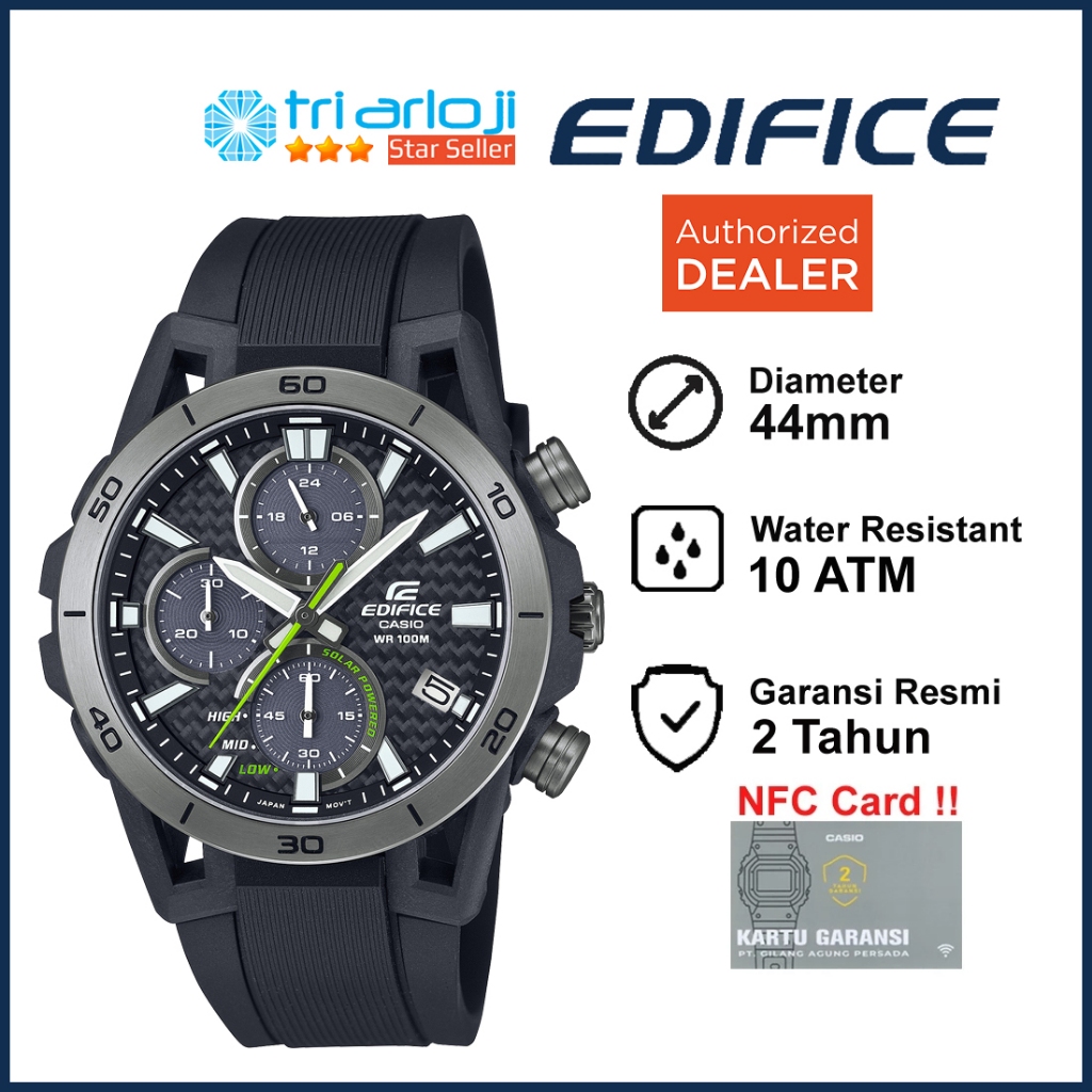 Casio EDIFICE EQS-960PB-1AVUDF Jam Tangan Pria Solar Steel EQS-960PB-1A EQS960PB Carbon Resin