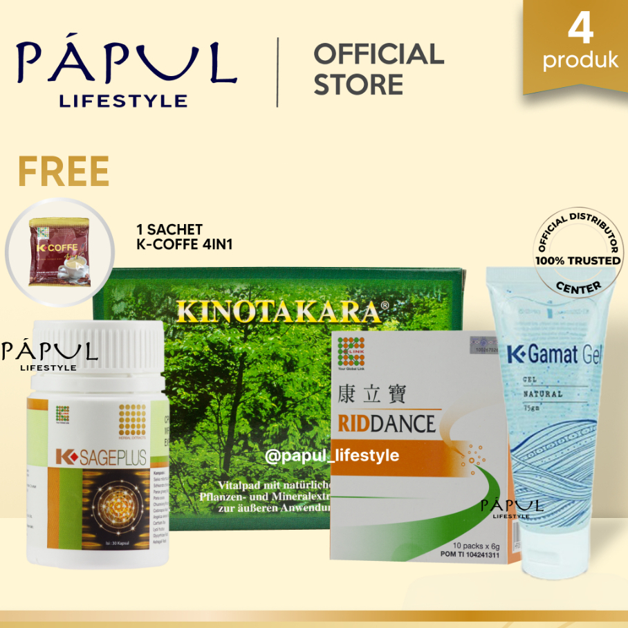 BUNDLING K LINK KINO Kinotakara Gamat Gel Vitagel K-Sage 30 & 60 Kapsul Riddance K Link Exclusive