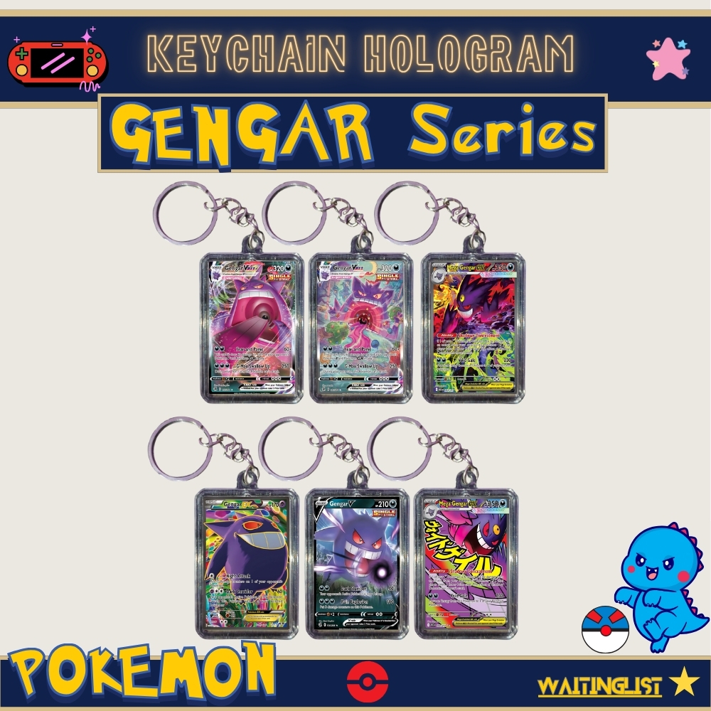 Keychain Gantungan Kunci Hologram Pokemon Mega Gengar Series