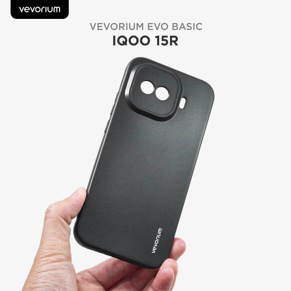VEVORIUM EVO BASIC IQOO 15R | Ultra Thin Matte Black Soft Case