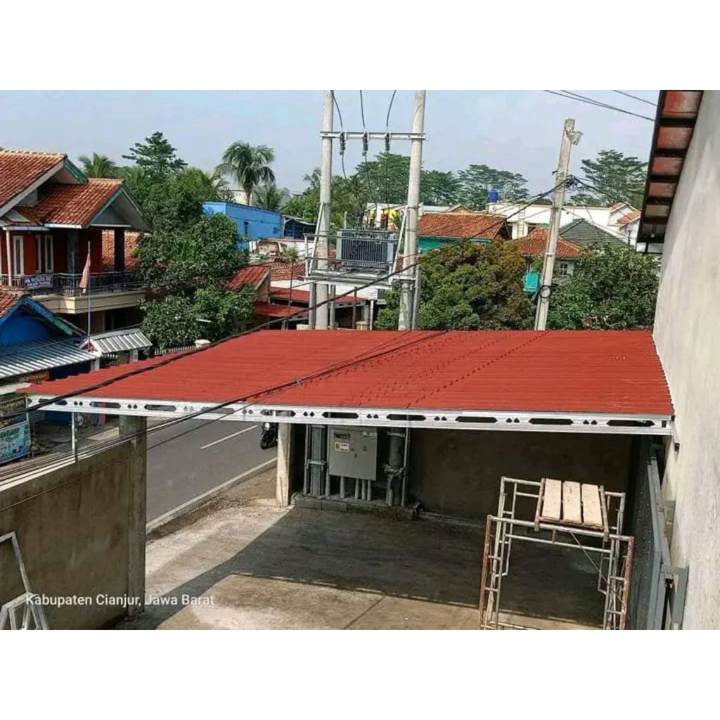 kanopi teras spandek berpasir warna