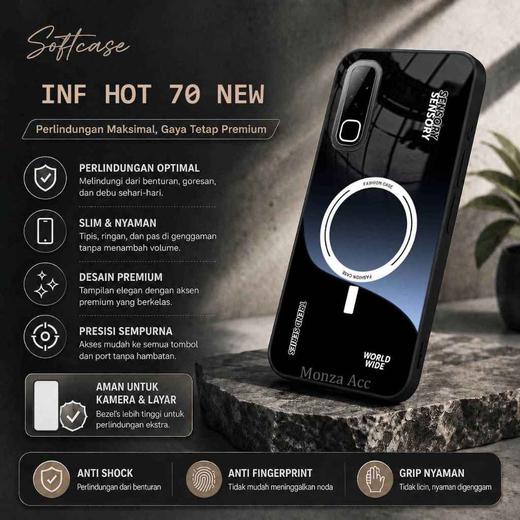 Softcase Glass Kilau Untuk Infinix Hot 70 -  Casing Hp  Infinix Hot 70 - N03