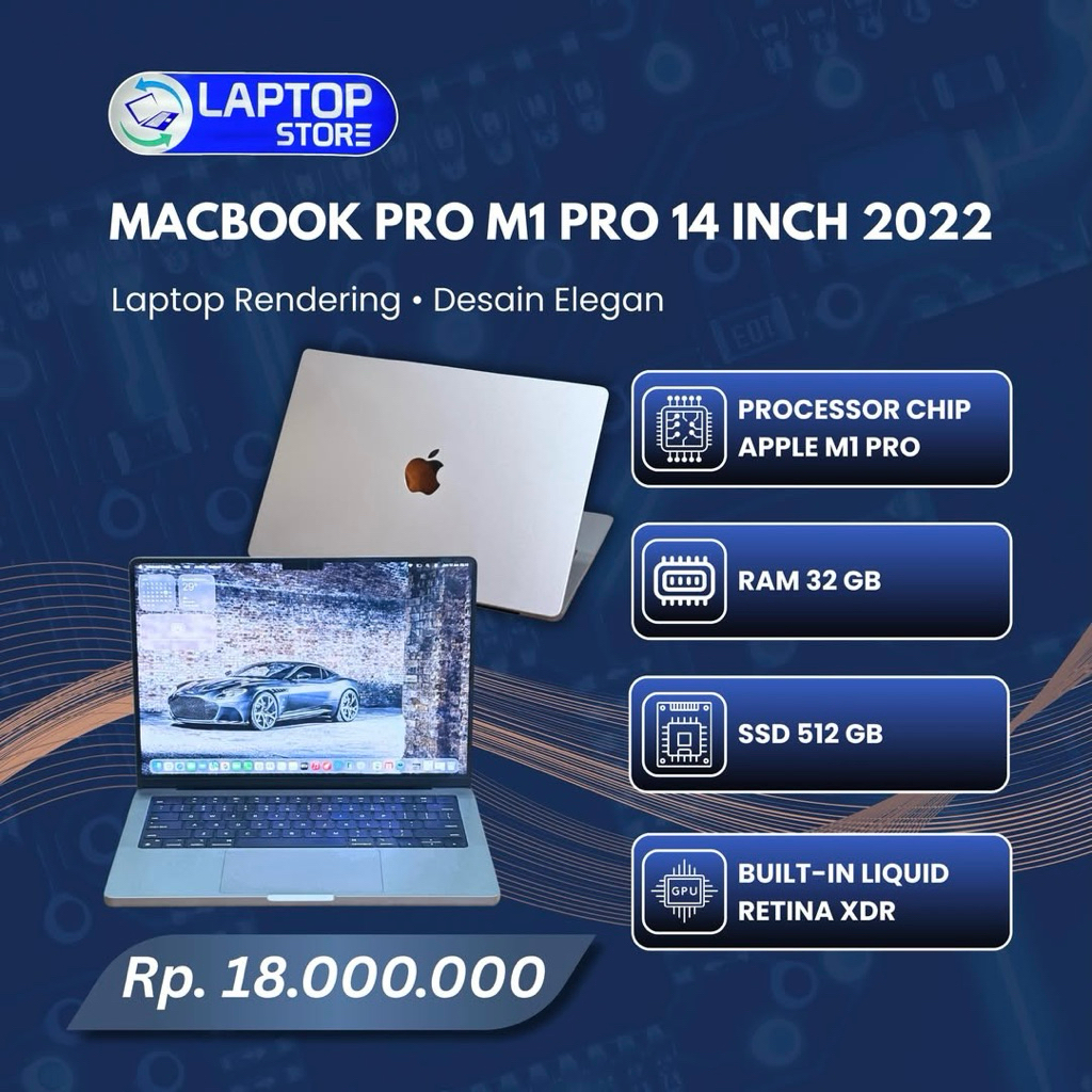 Macbook pro m1 pro 14 inch 2021 | chip m1 pro | ram 32 gb ssd 512 gb