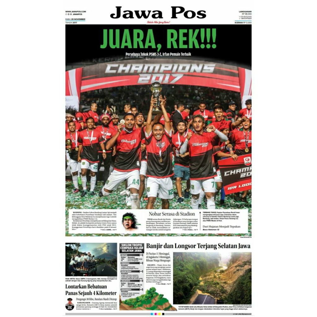 Arsip koran jawa pos Persebaya juara 2017