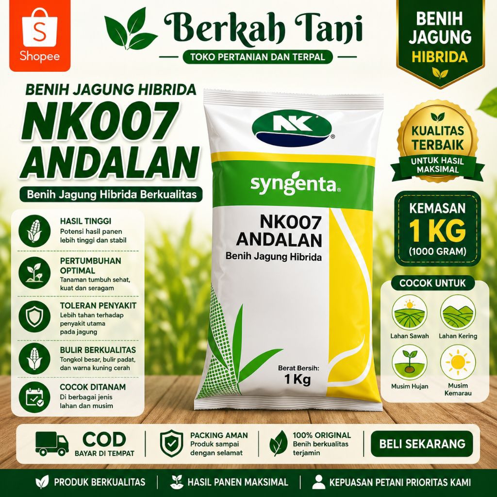 [ COD ] Benih Jagung NK007 Andalan Kemasan 1kg/Bibit Hibrida Nk 007 Andalan