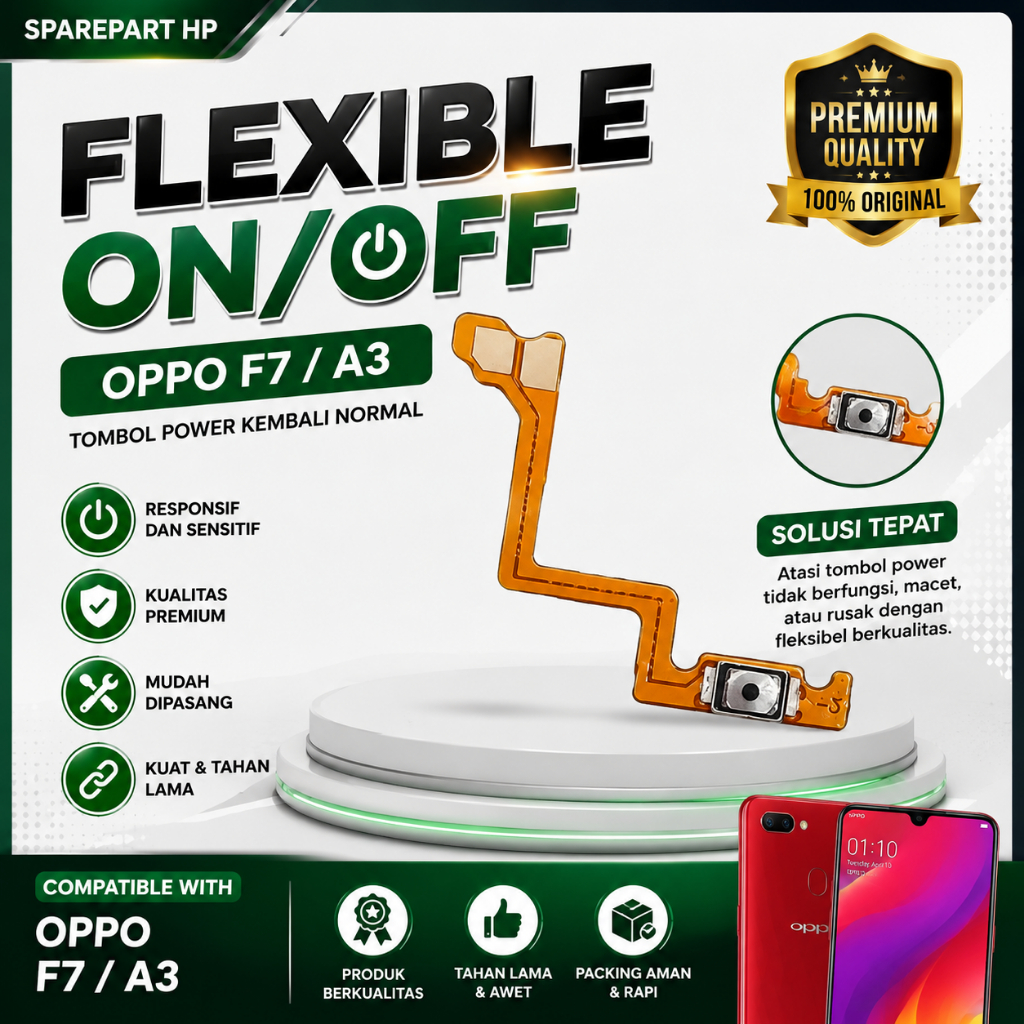 Flexible On Off Oppo F7 A3 Tombol Power Volume Flex Kabel Switch