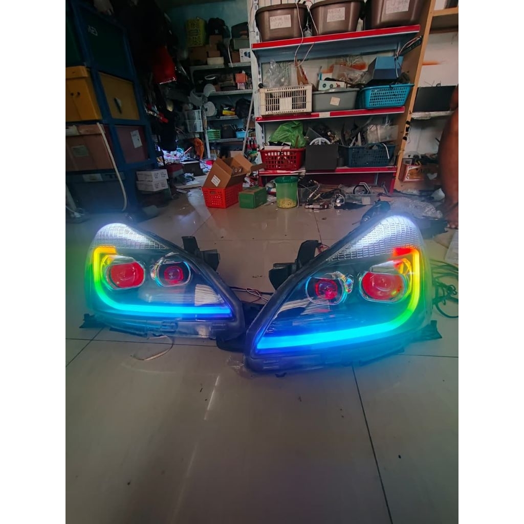 headlamp Toyota new avanza 2012 -  2015 custom double biled RGB