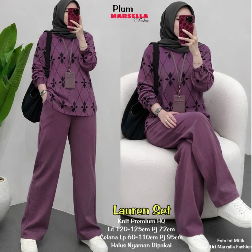 Set cel knit tunik Motif|Zeta set|Arum#5#8#13#17#19|Veloz|Lauren|