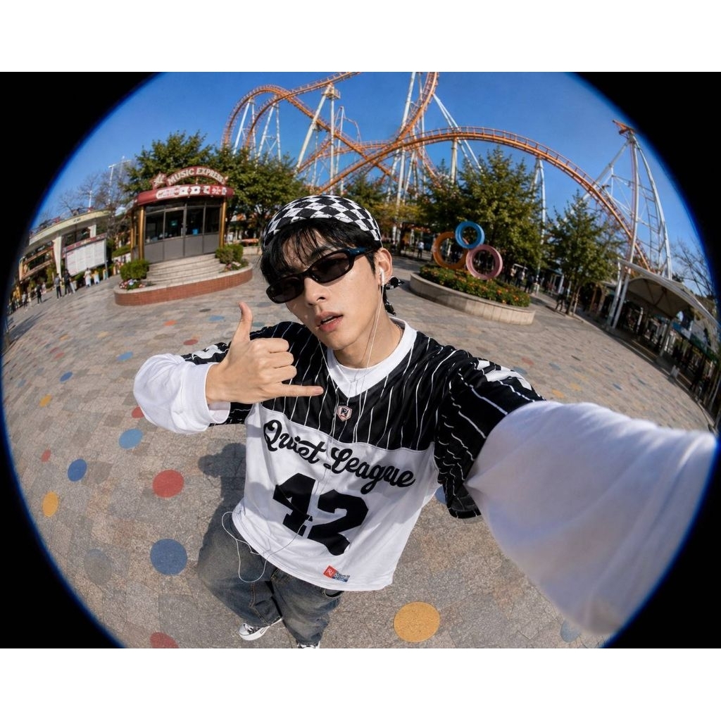 RAVHN INC Jersey Baseball Pria Oversize Streetwear Korea Quiet League 42 Kaos Jersey Cowok Trendy |R