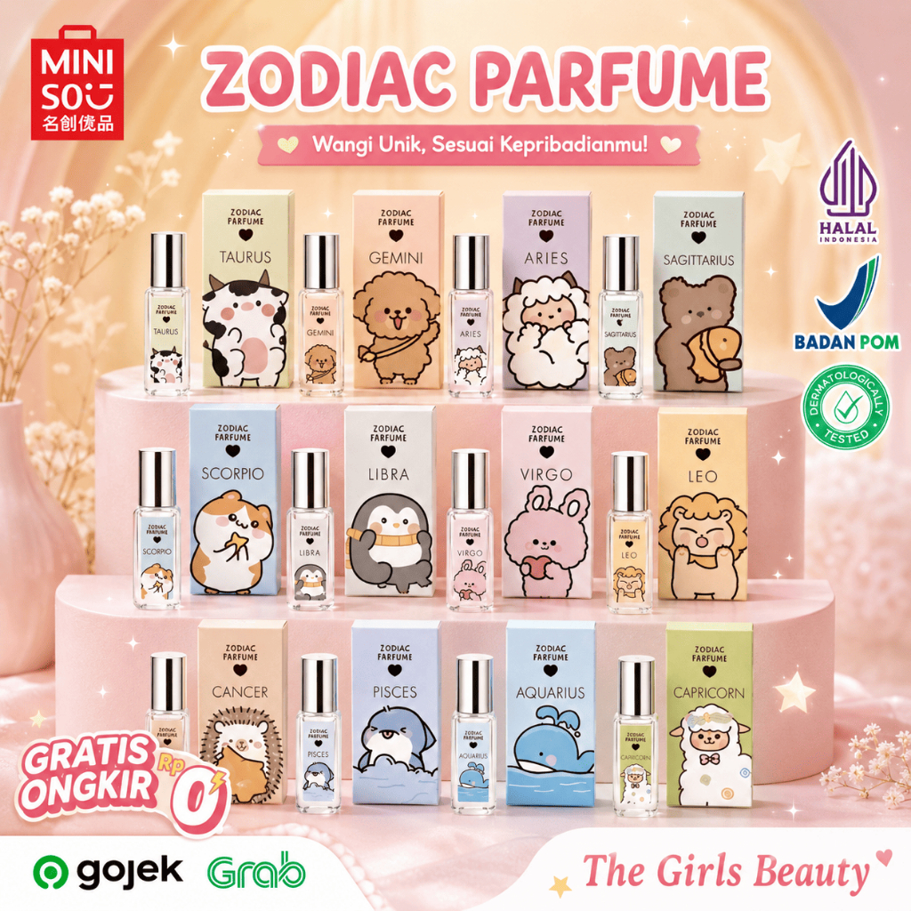 MINISO ZODIAC PARFUME 10ML MINI PERFUME  EDT TAHAN LAMA DAN WANGI ORIGINAL PARFUME TRAVEL