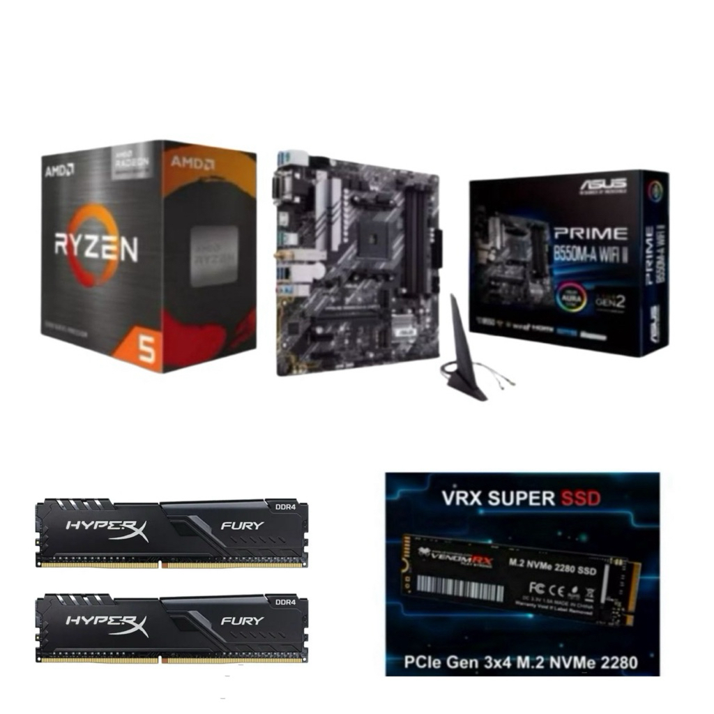 Paket Processor AMD RYZEN 5 5600 / 5600GT RAM DDR4 32GB B550 WiFi