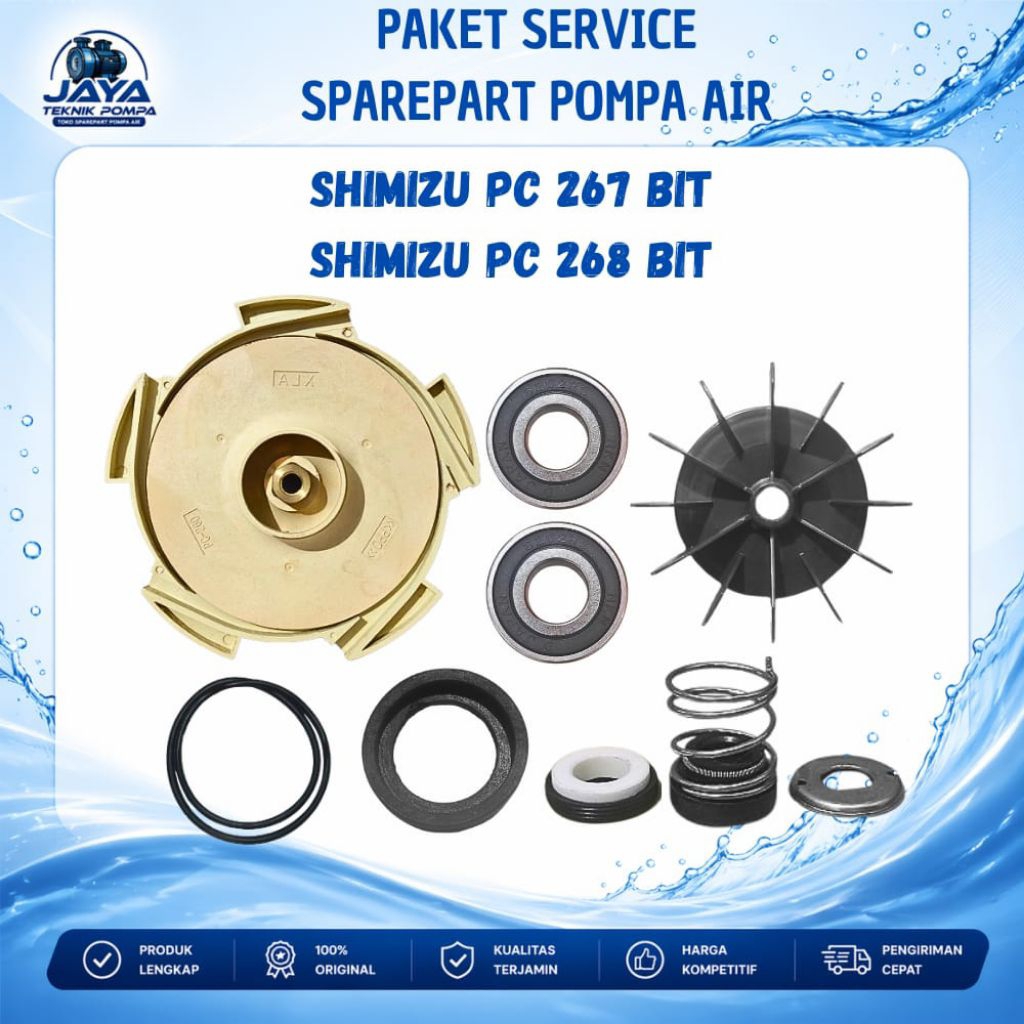 Paket Service Pompa Air Shimizu PC 267/268 BIT - Sparepart pompa air