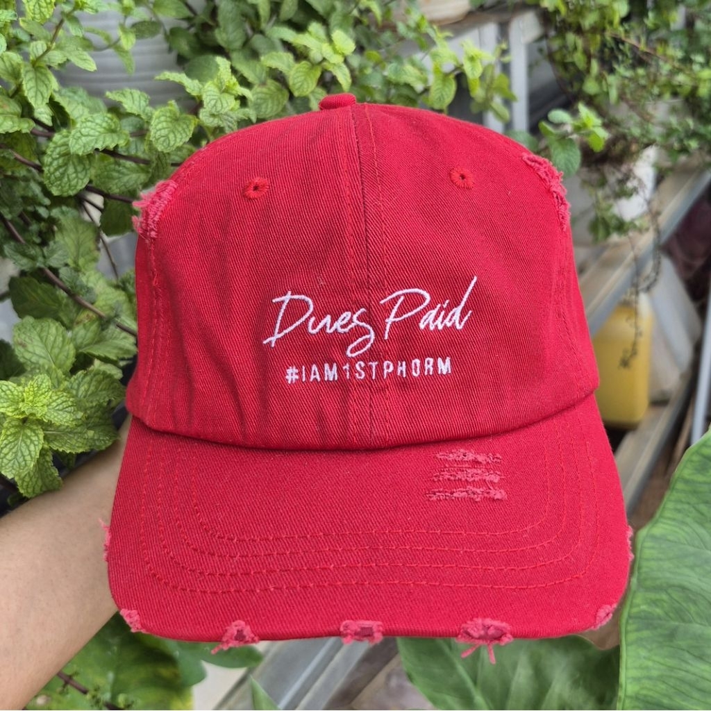Topi Ripped Merah Dues Paid 1st Phorm Preloved