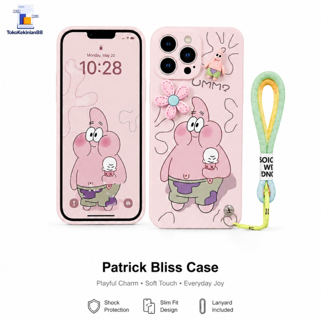 Soft Case 3D Spongebob - Patrick For Iphone X Xs Max Xr 13 11 12 Pro Max Mini
