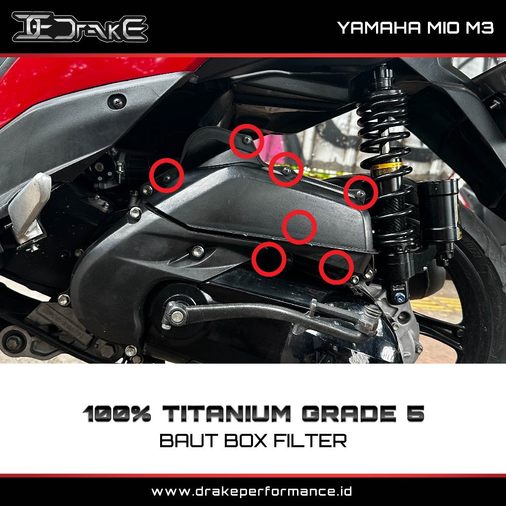 Drake Titanium Baut Box Filter Mio M3 125 Baut Cacing Grade 5 Original