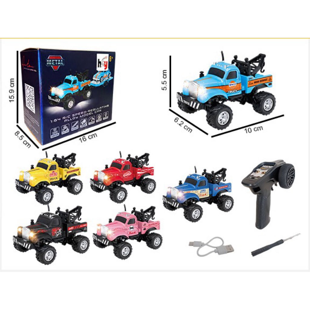 RC Bintang Truck Derek 1:64 Mainan Anak Mobil Remote Control Truk Derek Mini 1:64
