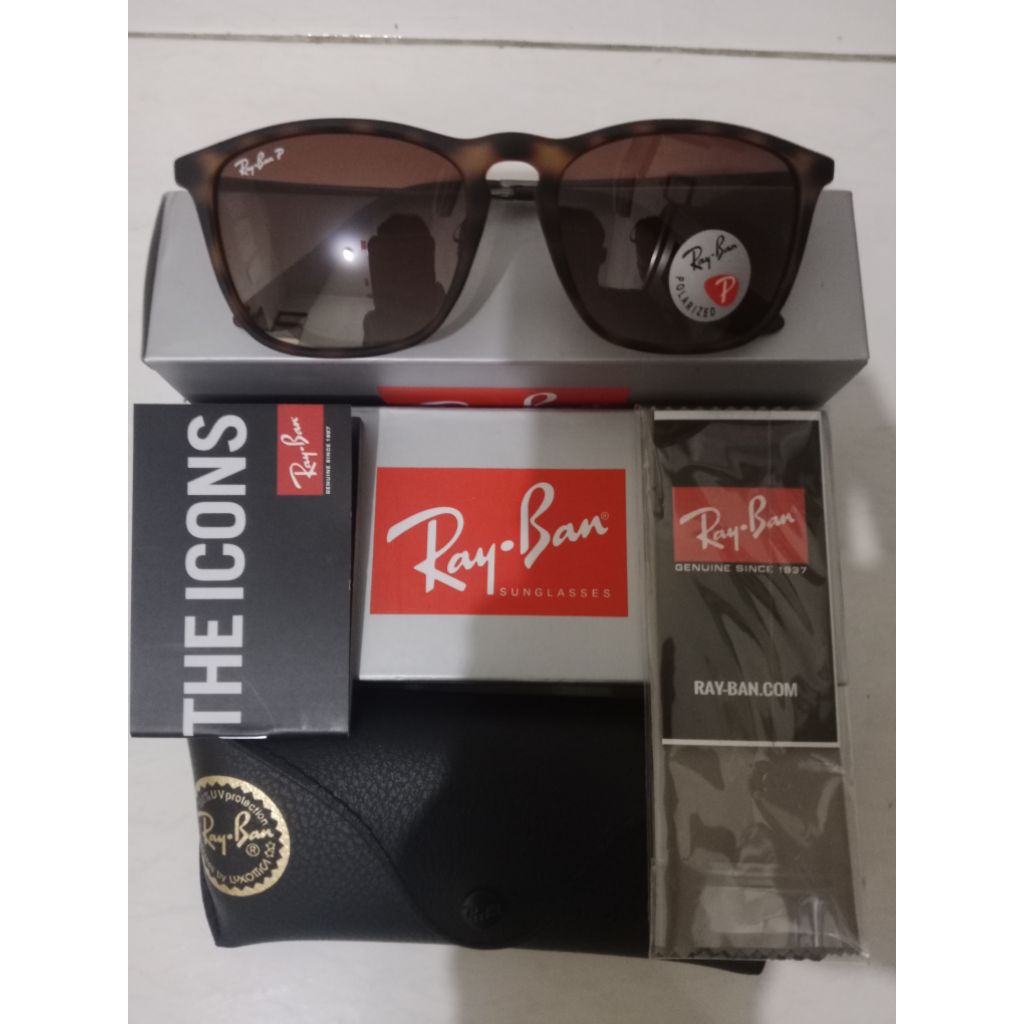 Kacamata Rayban CHRIS RB4187 865/T5 Rubber Havana Lens Gradient Coklat Original