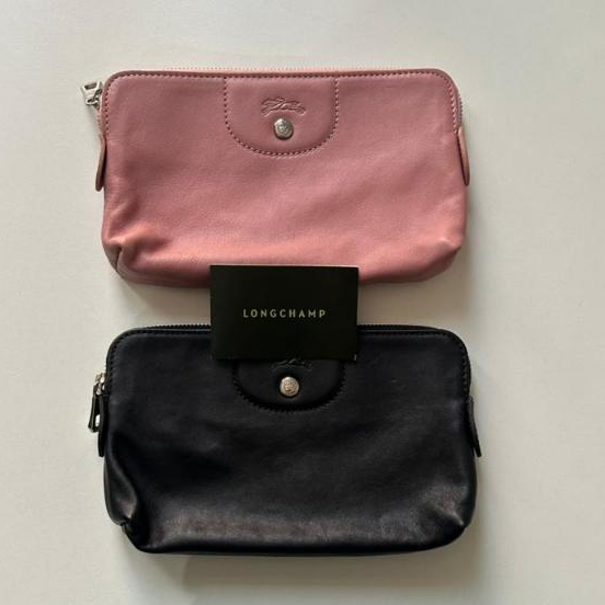 Leather Tote Longchamp, Pouch Kulit Longchamp Original