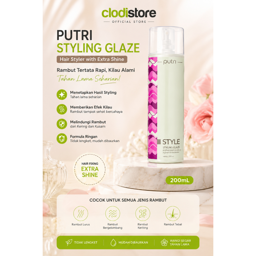 Putri Styling Glaze 200 ML Styling Rambut