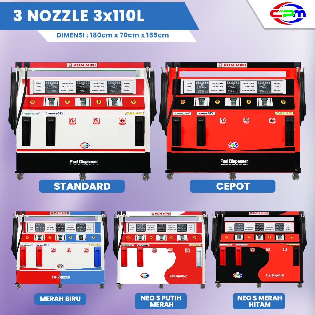 Pom Mini - Pertamini Digital 3 Nozzle 3x110 Liter (CPM)