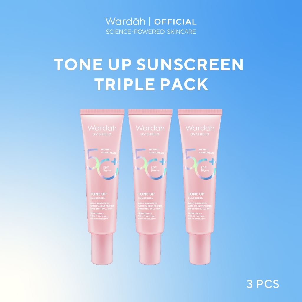 Wardah Sunscreen UV Shield Triple Pack Buy 3 Get 4 SPF 35 PA +++ / SPF 50 PA++++ (Airy Smooth, Essen